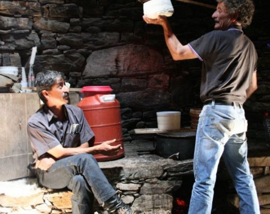 Making Cheese in Crete island